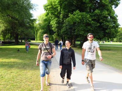 Martin, Stephan and Chris at English Garden in Munich